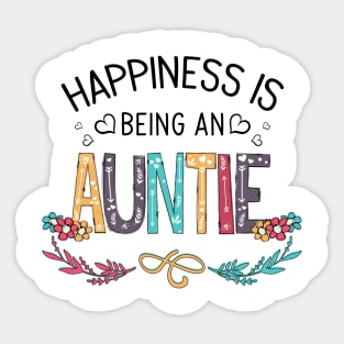 Happiness Is Being An Auntie Wildflowers Valentines Mothers Day Sticker